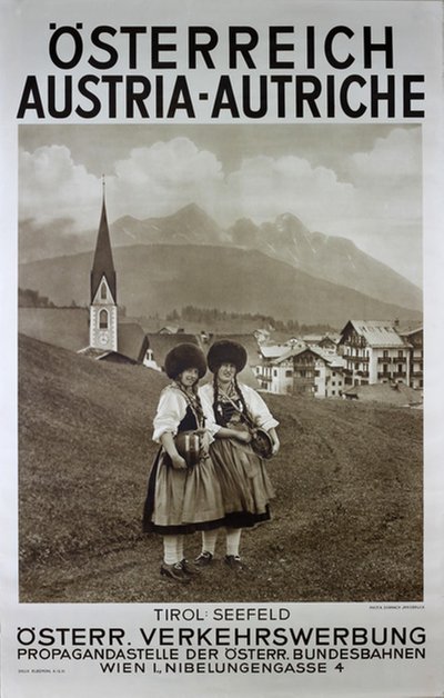 Austria - Tirol Seefeld original poster designed by Photo: K. Dornach, Innsbruck