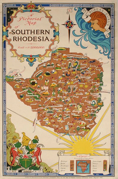 Africa - Southern Rhodesia original poster designed by Baylis, Arthur William (1894-1946)