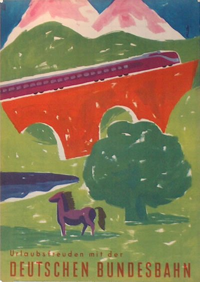 DB - Deutschen Bundesbahn original poster designed by Müller
