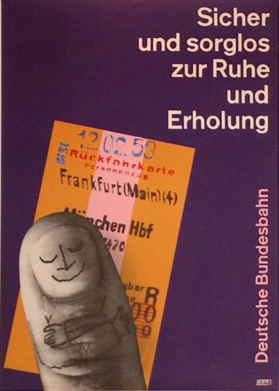 DB - Deutsche Bundesbahn - Ruckfahrkarte original poster 