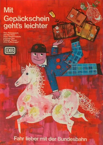 DB - Fahr lieber mit der Bundesbahn original poster designed by Steinberger