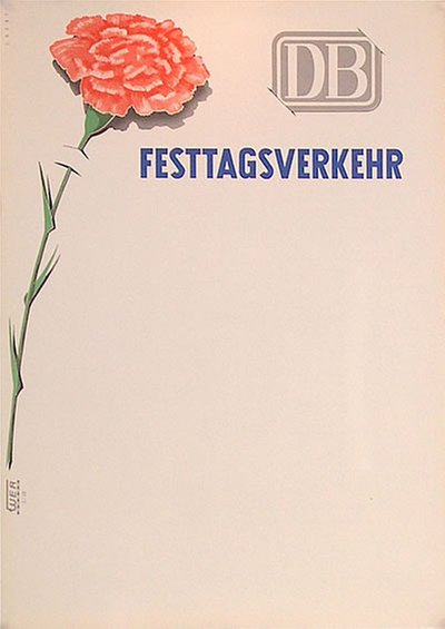 DB - Festtagsverkehr original poster designed by Ebert