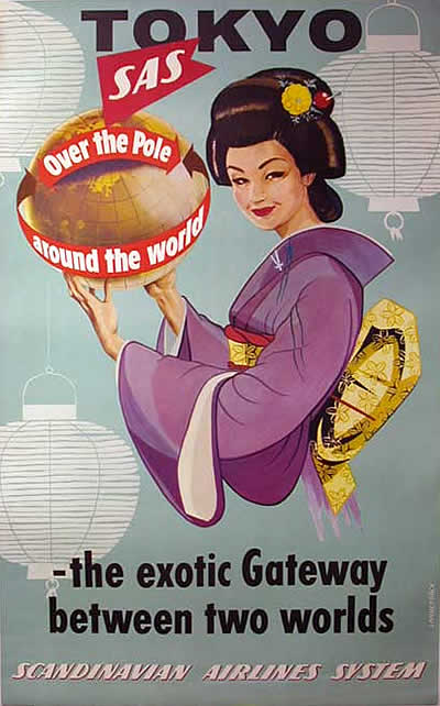 ポスター vintage 60's poster Original authentic vintage poster - Title: 'SAS - Tokyo