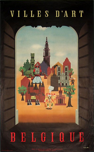 Belgique - Villes d´Art original poster designed by Schell