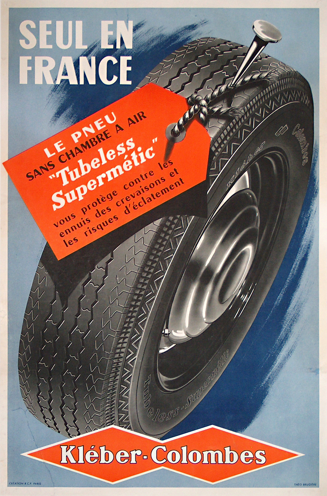 Kl ber Colombes 1950s Original Vintage Poster PosterTeam kl-ber-colombes-1950s-original-vintage-poster-posterteam