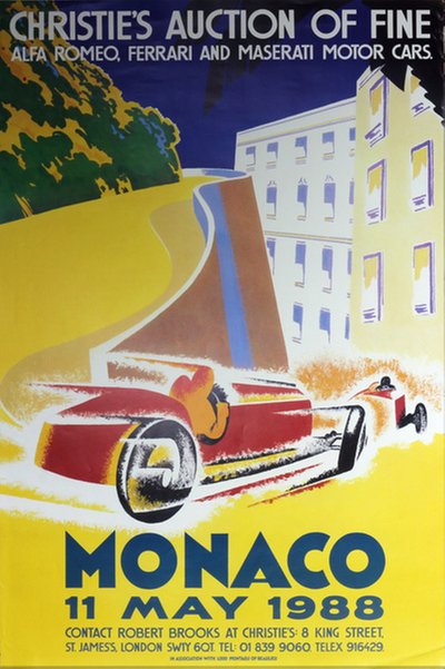 Monaco - Christies Auction of fine cars original poster 