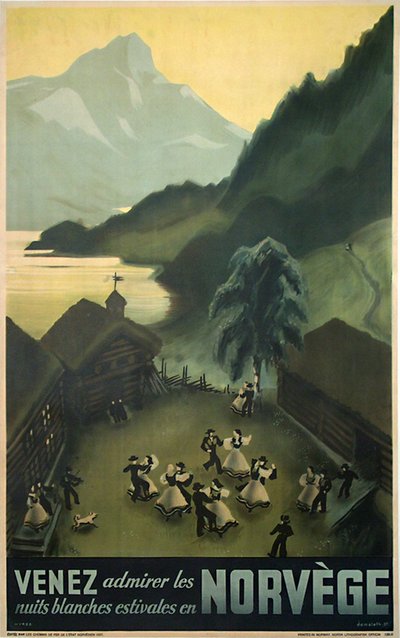 Venez Norvège original poster designed by Damsleth, Harald (1906-1971)