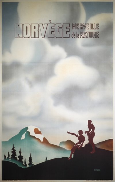 Norvège merveille de la Nature original poster designed by Schenk