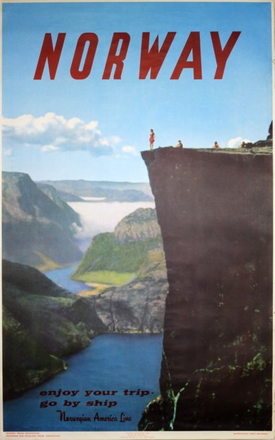Norway - the Pulpit Rock Prekestolen original poster designed by Photo: Thomas Gjesteland