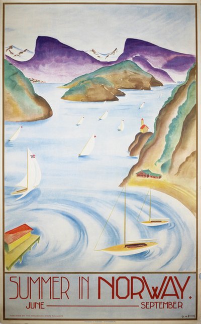 Summer in Norway original poster designed by Hanno, Otto von (1891-1956)