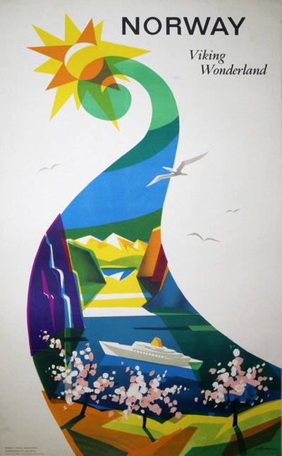 Norway - Viking Wonderland original poster designed by Yran, Knut (1920-1998)
