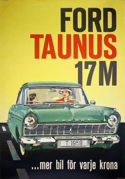 Ford Taunus 17M (1959) - Original Vintage Poster | PosterTeam