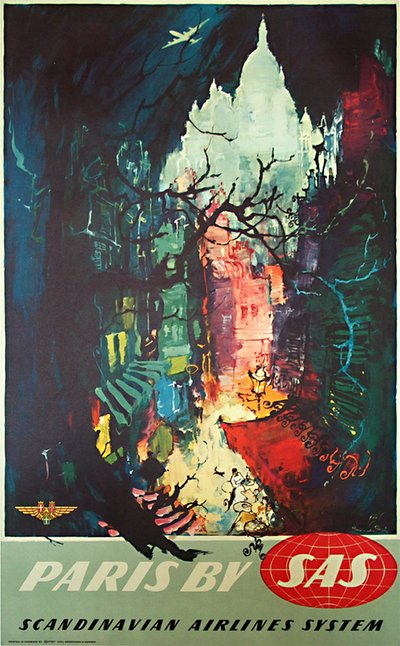 by SAS - Paris original poster designed by Nielsen, Otto (1916-2000)