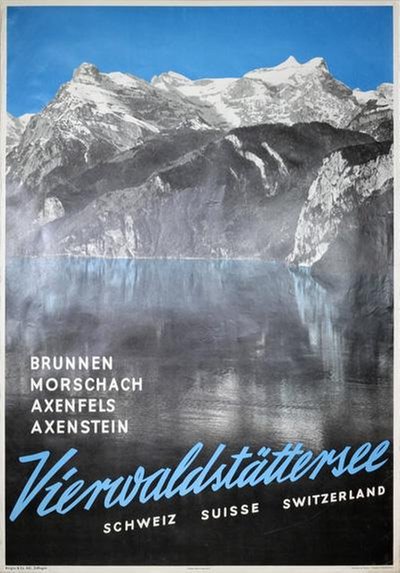 Switzerland - Vierwaldstättersee - Lake Lucerne  original poster designed by Foto Wehrli - Youga