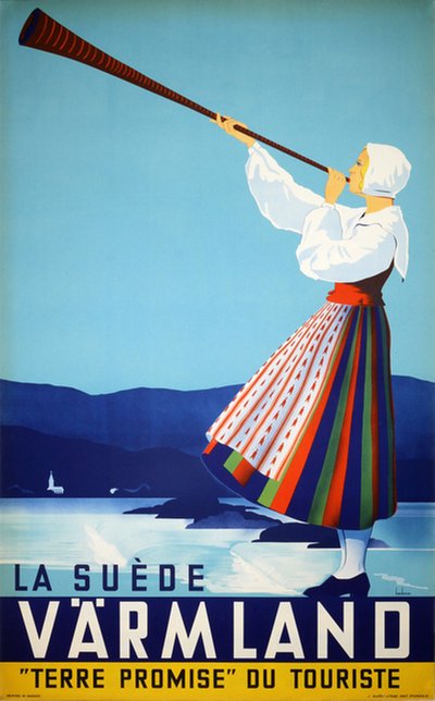 La Suède - Värmland - Sweden original poster designed by Beckman, Anders (1907-1967)