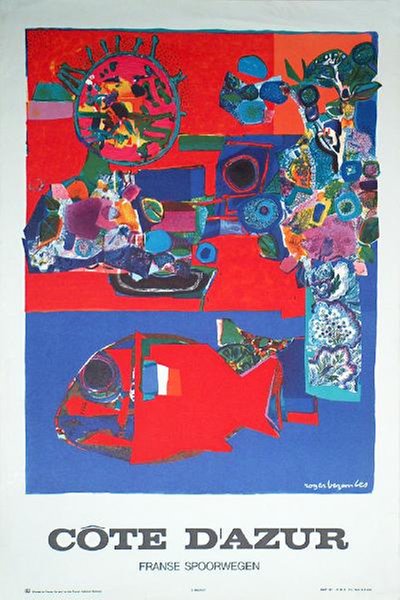 Côte d'Azur original poster designed by Roger Bezombes