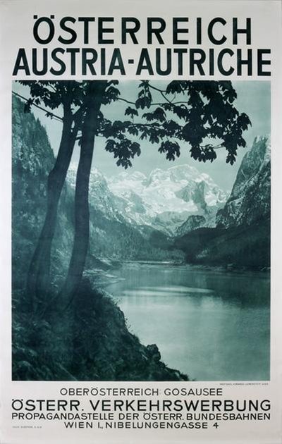 Austria - Oberösterreich Gosausee original poster designed by Photo: Karl Koranek, Lumenstein Wien