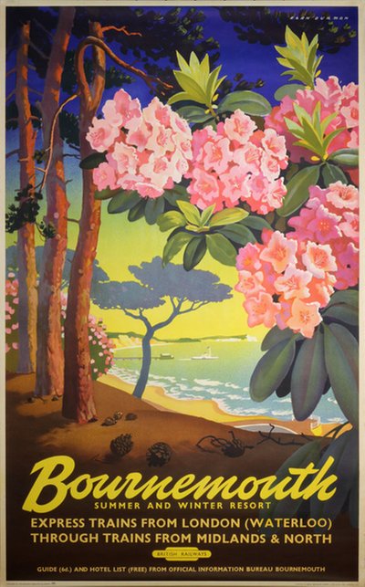 Bournemouth British Railways original poster designed by Durman, Alan (1905-1963)