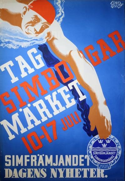 Tag Simborgarmärket original poster designed by Lundqvist, Birger (1910–1952)