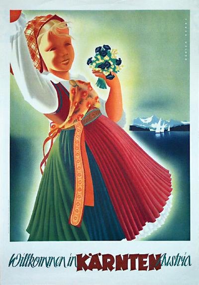 Kärnten Austria original poster designed by Ebner Velden