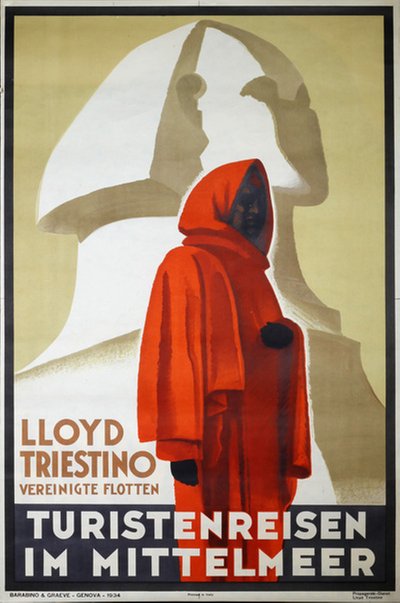 Lloyd Triestino Mediterranean cruises  original poster 
