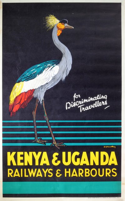Kenya and Uganda Railways and Harbours original poster designed by Ed Keeley