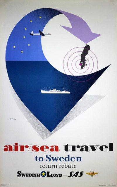 Swedish Lloyd - SAS original poster designed by Lagerson, Rolf H. (1925-2006)