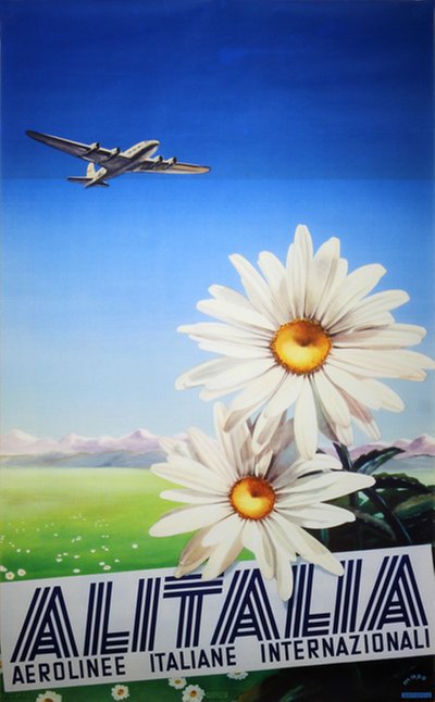 Alitalia Aerolinee Italiane Internazionali original poster designed by Mapo