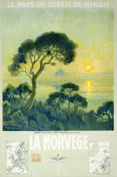 La Norvege le pays du soleil de minuit original poster designed by Holmboe,Thorolf (1866-1935)