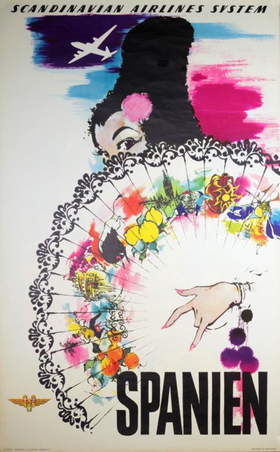 SAS - Spanien original poster designed by Nielsen, Otto (1916-2000)