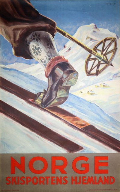 Norge - Skisportens Hjemland original poster designed by Torød, Dagfin (Thorød-Hanssen) (1904-1975)