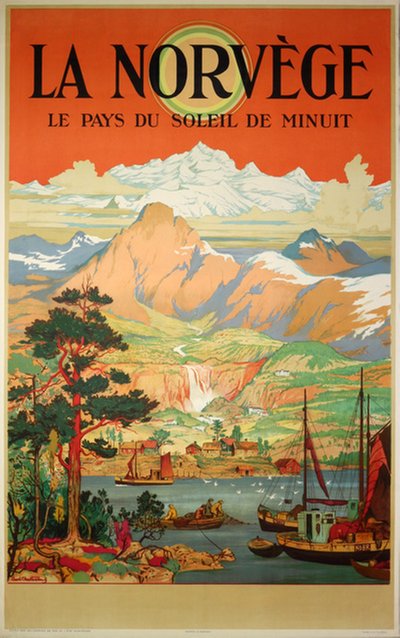 La Norvege le pays du soleil de minuit original poster designed by Christensen, Arent Lauritz (1894-1982)