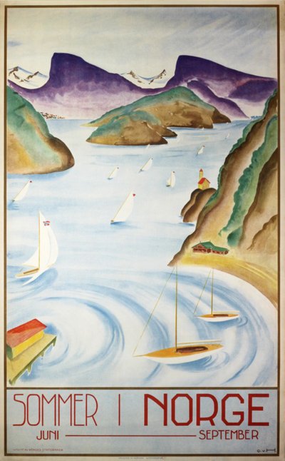 Sommer i Norge original poster designed by Hanno, Otto von (1891-1956)