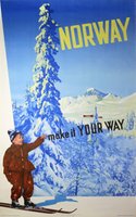 Norway  Make it Your Way ski poster vintage