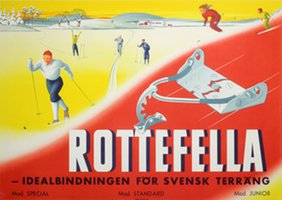 Rottefella Skibinding Ski binding vintage poster