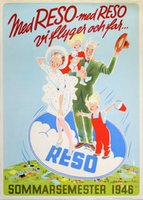 Sommarsemester 1946 RESO vintage poster Sweden
