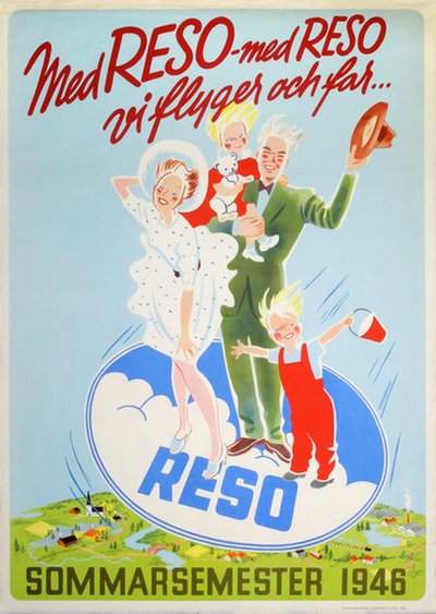 Sommarsemester 1946 RESO Sweden original poster designed by Dorte