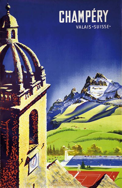 Champèry - Valais Suisse - Switzerland original poster designed by Peikert, Martin (1901-1975)