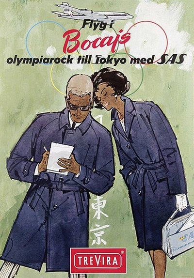 TreVira - Flyg i Bocajs olympiarock till Tokyo med SAS original poster 