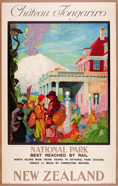 Chateau Tongariro - New Zealand original poster designed by Lovell-Smith, Edgar (1875-1950)
