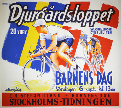 Djurgårdsloppet 1942 original poster designed by Hammarsten