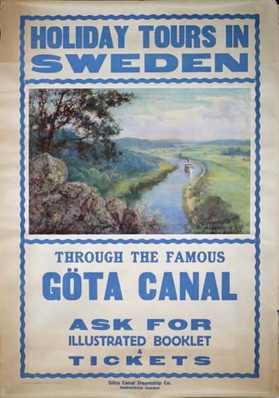 Göta Canal original poster designed by Henry John Yeend King (1855-1924)