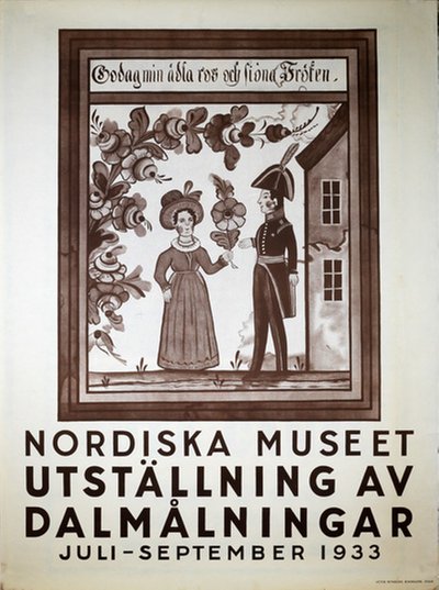 Nordiska Museet Dalmålningar 1933 original poster 