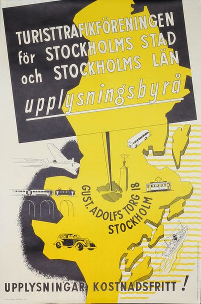 Turisttrafikforeningen Stockholms Stad Stockholms Län original poster 