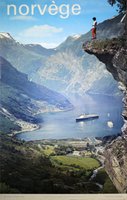 Norvege Geiranger fjord affiche ancienne