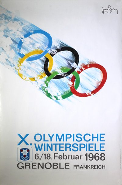 Xth Olympische Winterspiele Grenoble 1968 original poster designed by Jean Brian