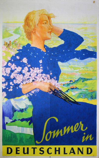 Original vintage poster: Sommer in Deutschland designed by Ludwig Lutz  Ehrenberger (1878-1950) sold