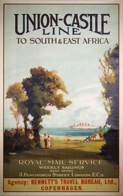 Union Castle Line - South and East Africa original poster designed by Randall, Maurice (1865-1950)