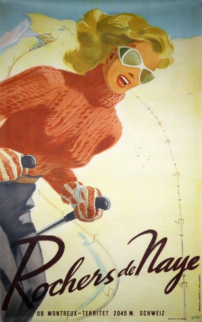 Rochers de Naye - Switzerland original poster designed by Libiszewski, Herbert