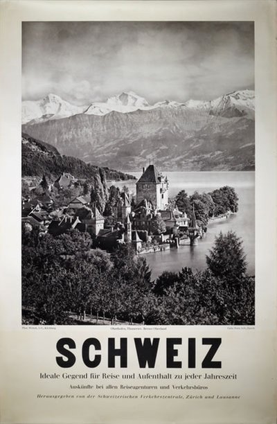 Oberhofen Thunersee Switzerland - Schweiz original poster designed by Photo: Wehrli